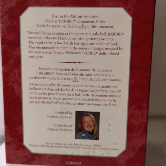 Vintage 1998 Hallmark "African-American Holiday Barbie" Ornament in Original Box - Picture 7 of 7